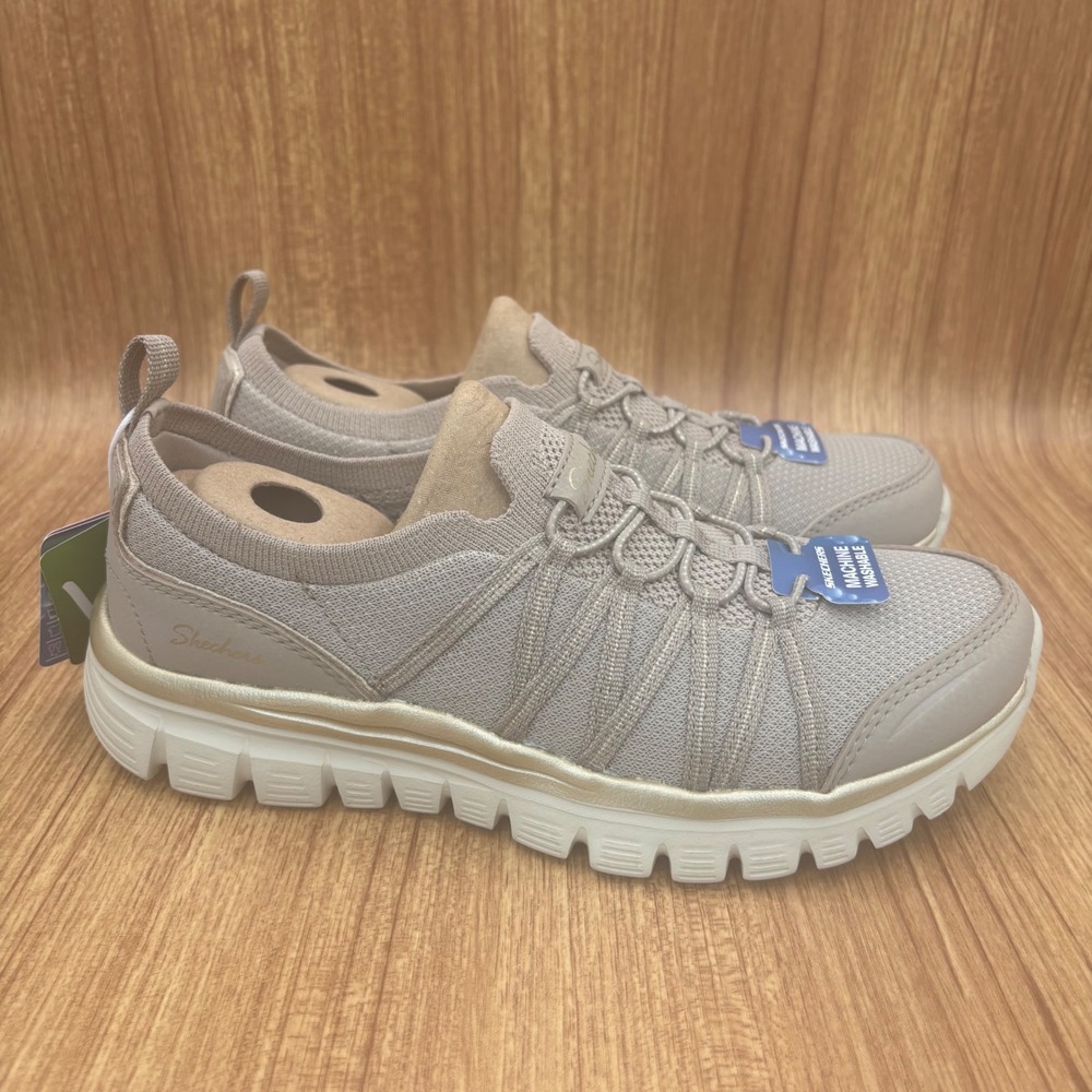 New Skechers Graceful Purecrush Womens 6.5 Taupe Gold 100888 TPGD Sneakers - Picture 1 of 10